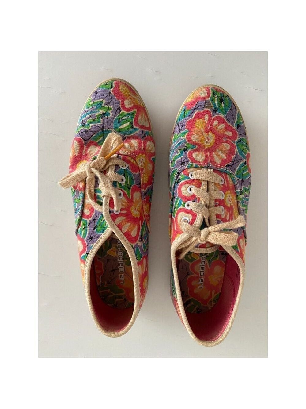 Liz Claiborne Women's Floral Print Tennis Shoes Size 7M